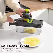 16 in 1 Handheld Slicers Dicers Graters, Multifunctional Vegetable Chopper Kitchen Food Tool with Container & Safety Guard