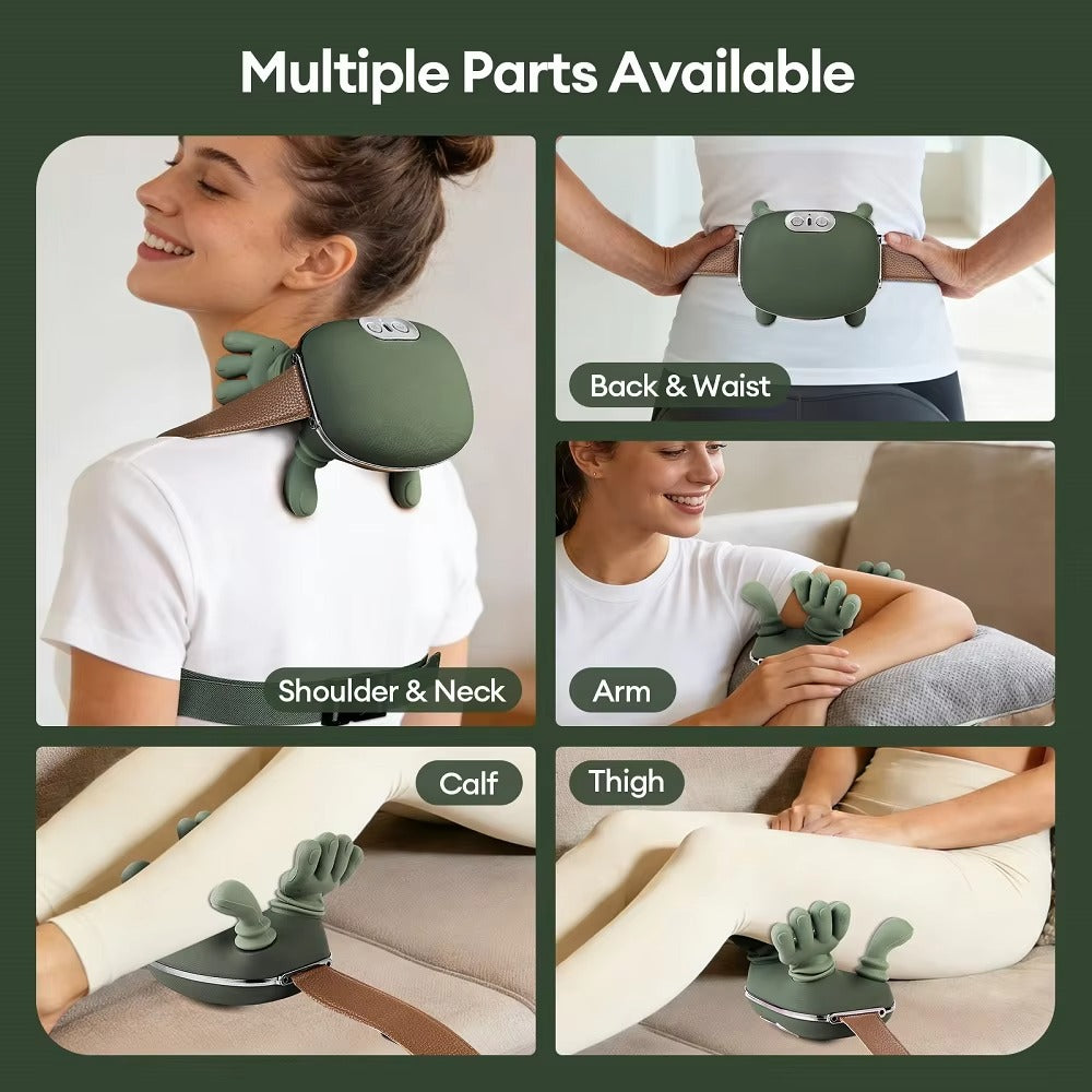 Shoulder & Neck Massager with Heat, 4D Kneading Bionic Finger Massage Device Simulating Real Palm Massage for Muscle Relaxation