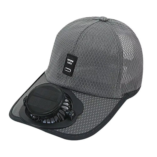 Breathable Sunhat with Solar Fan Sun Block Baseball Hat with Solar Fan USB Charging Fan Outdoor Sunhats Sunscreen Sunshade Hats
