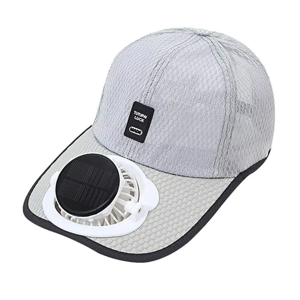 Breathable Sunhat with Solar Fan Sun Block Baseball Hat with Solar Fan USB Charging Fan Outdoor Sunhats Sunscreen Sunshade Hats