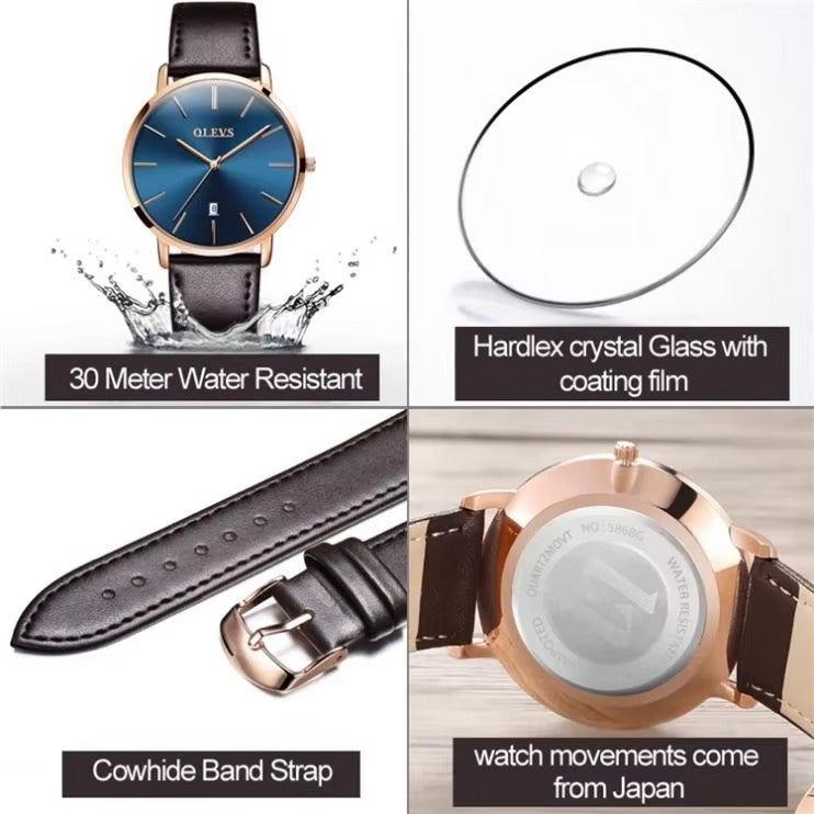2025 Sports Wrist Watch OLEVS Luxury Men's Quartz Analog Display Date Watches Casua
