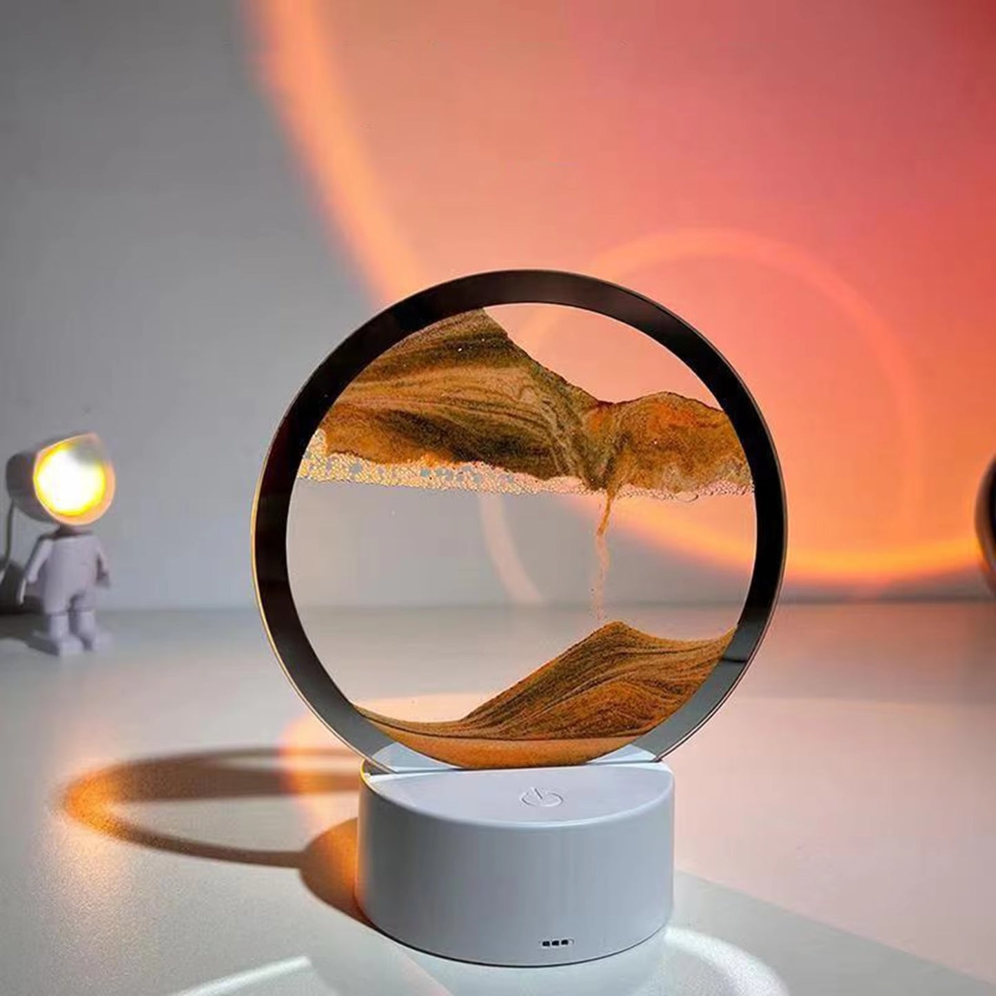 LED RGB Sandscape Lamp 3D Moving Sand Art Frame Night Light Home Decor 16 Colors Deep Sea Display Hourglass Light with Remote