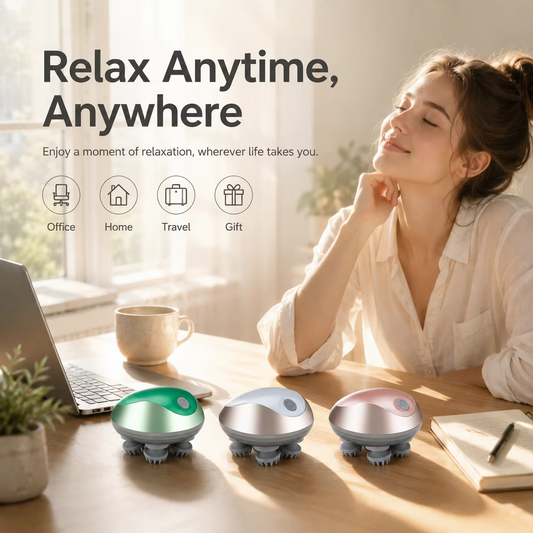 Electric Scalp Massager Wireless Head Massager IPX7 Waterproof Rechargeable Portable 6 Massage Modes 3Speed Levels for Head Neck