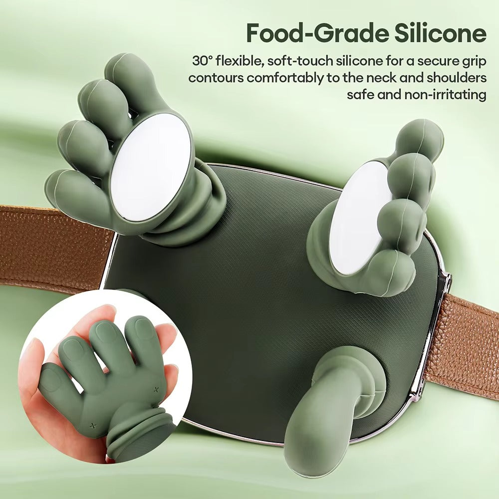 Shoulder & Neck Massager with Heat, 4D Kneading Bionic Finger Massage Device Simulating Real Palm Massage for Muscle Relaxation